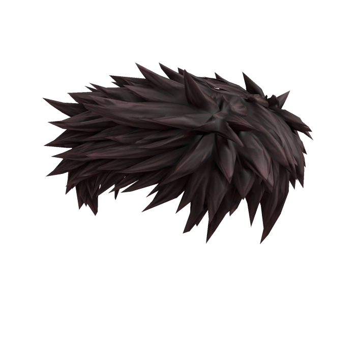 Spiky dark brown hair with a youthful look