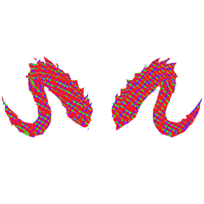 Animated Rainbow Demon Ram Horns