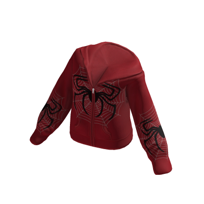 Y2K Red Spider Off Shoulder Hoodie thumbnail