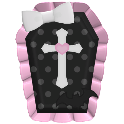 🤍 creepy cute coffin hair clip pink