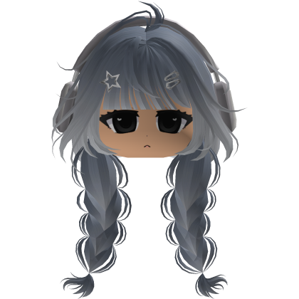 Cute emo y2k hair fluffy gray