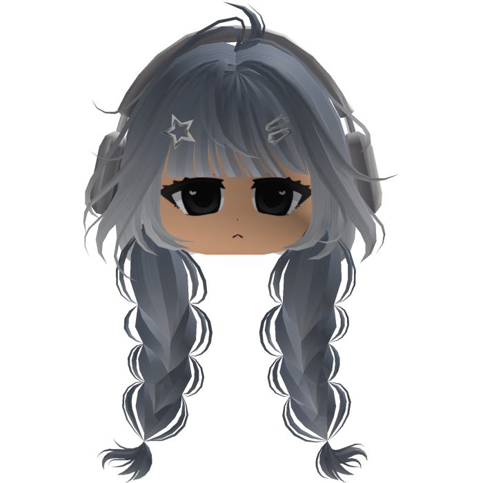 Cute emo y2k hair fluffy gray