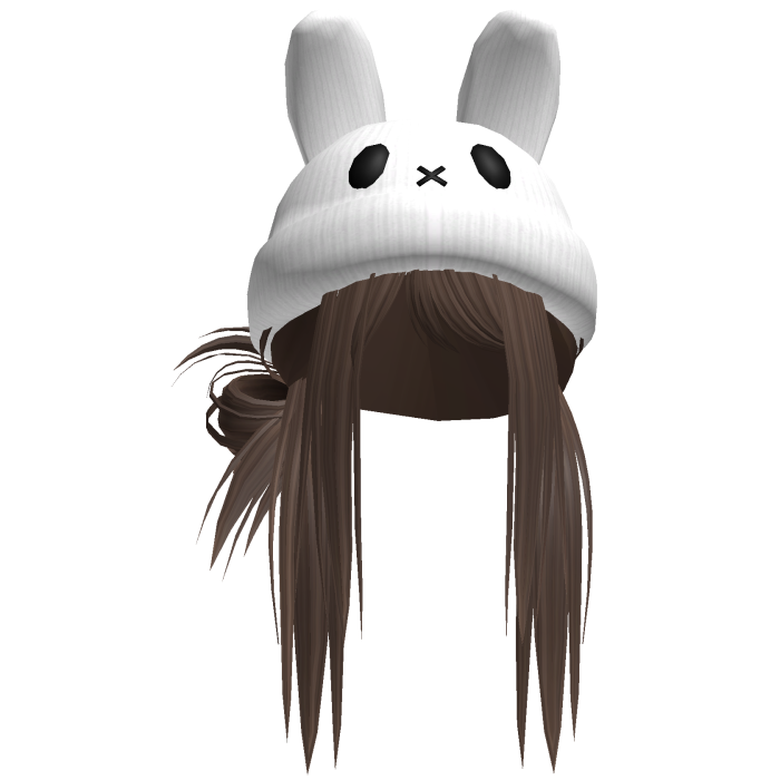 Moe Messy Girl Hair W/ Bunny Hat  Brown V2