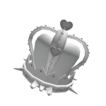 White Spiky Floating Heart Crown