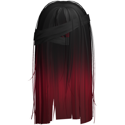 Horror Black Red Hair w Black Face Bandages Roblox item