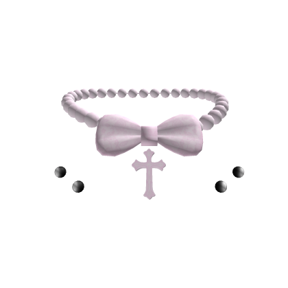 Pink Gothic Lace Bow Cross Choker w/ Piercing