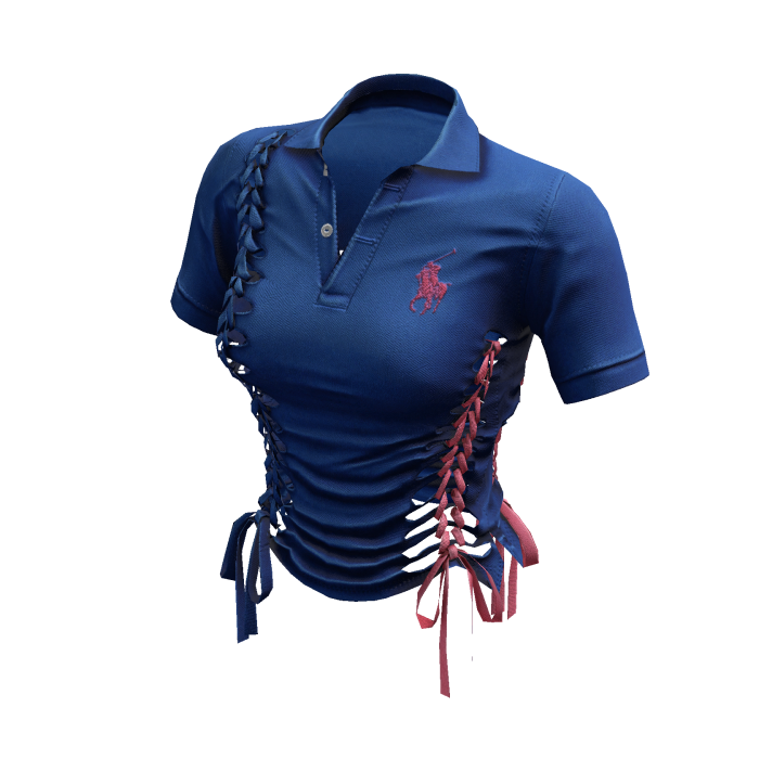 Braided Cutout Polo Shirt (Raspberry)