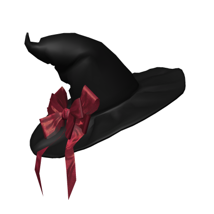 emo gothic halloween witch hat in black/red Roblox item