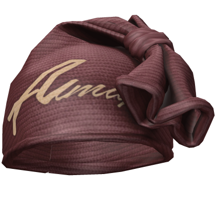 Dark Red & Cream Knotted Wrap Cap Beanie