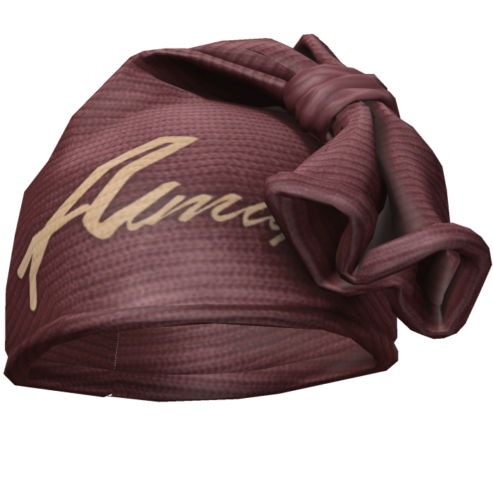 Dark Red & Cream Knotted Wrap Cap Beanie