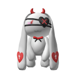 💔 Broken Heart Bunny With Horns Backpack