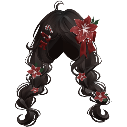 ♡ Christmas Preppy Flower Braids (Dark Brown)