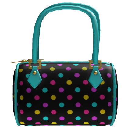 M$| Black and Cyan Confetti Polkadot Bag
