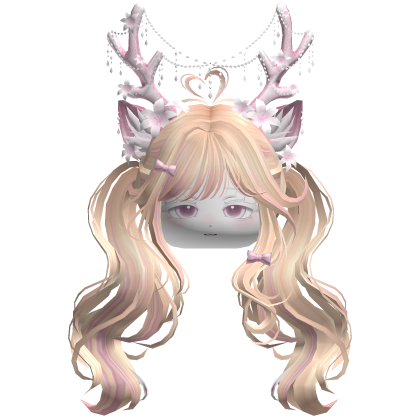 Ethereal Christmas Fairy Fawn Pigtails w/ Antlers