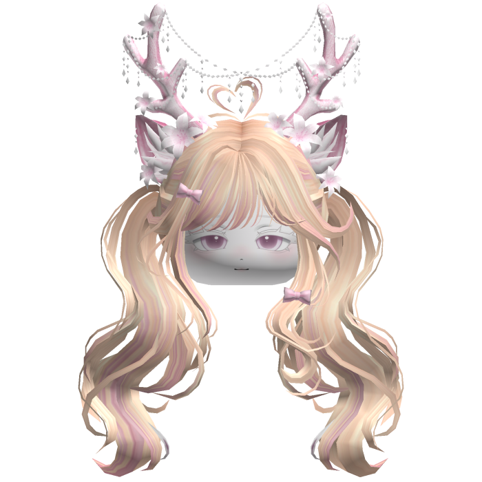 Ethereal Christmas Fairy Fawn Pigtails w/ Antlers