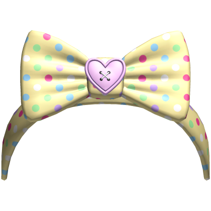 (20) Pastel Yellow w Lilac Polka Bow Headband Roblox item