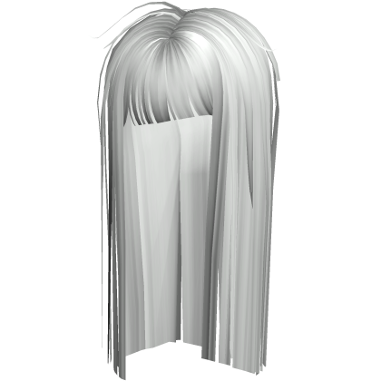 ☆ long goth messy hime-cut [black & white] Roblox item