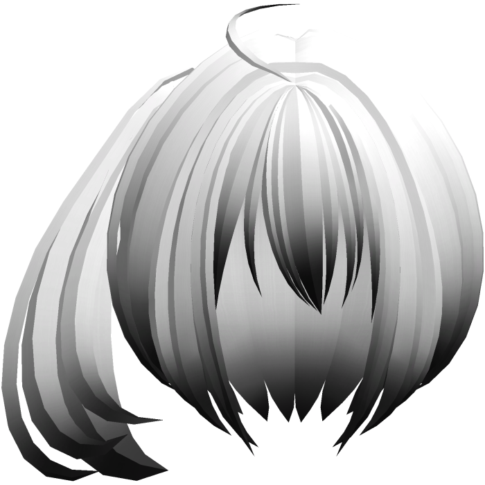 2000s moe short fluffy side pony white black