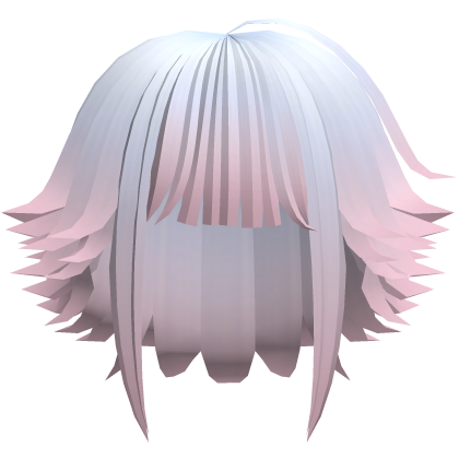kawaii messy bob hair with tufts in blue to pink