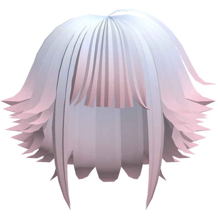 kawaii messy bob hair with tufts in blue to pink
