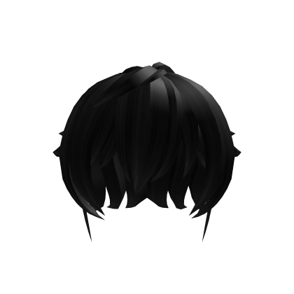 Midnight Black Messy Layered Hair Roblox item