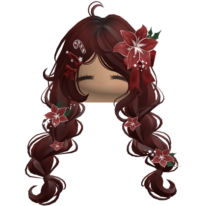 ♡ Christmas Preppy Flower Braids (Red)