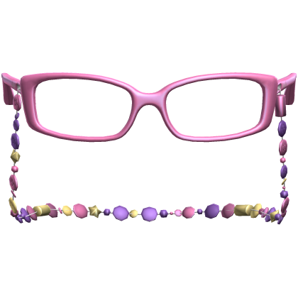 Retro Gyaru Button Bead Glasses Pink Purple Yellow