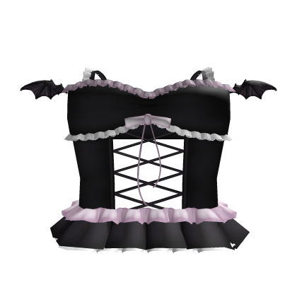 cutesy lace halloween ruffled kawaii bat dress Roblox item