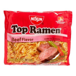 Top rawmen noodles beef flavor
