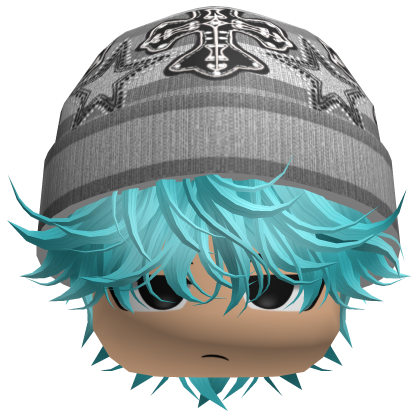 Messy Spikey Hair W/ Skater Beanie Ocean Blue V2 Roblox item