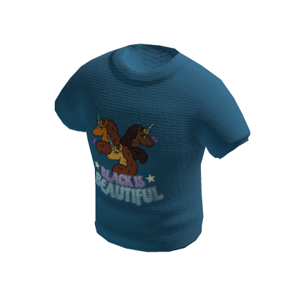 Blue Black is Beautiful Unicorn T Shirt thumbnail