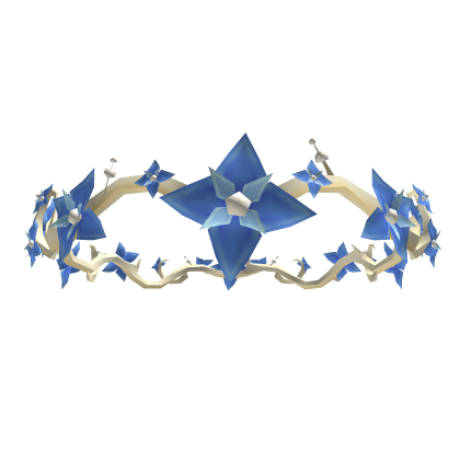 Gold Metal Flower Crown in Blue