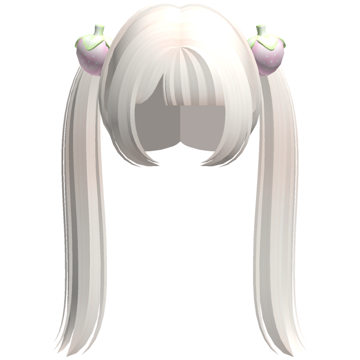 ୨୧ : cutecore platinum long strawberry pigtails
