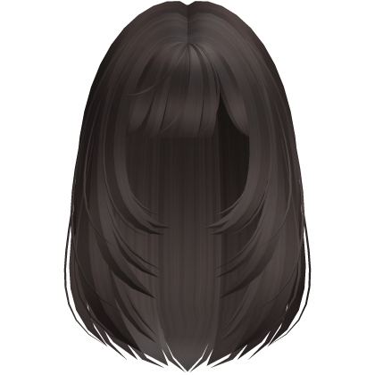♡꒰medium sideswept bangs anime hair in dark brown꒱ Roblox item