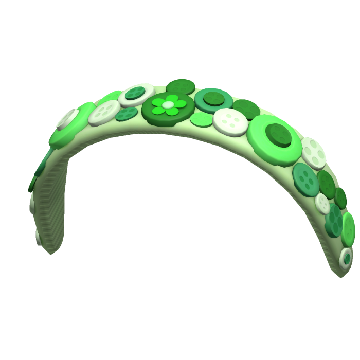 Cute Preppy Green Button Decora Headband