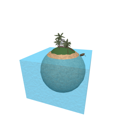 Deserted Island with small house
