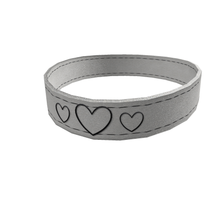 White Choker Cute Hearts
