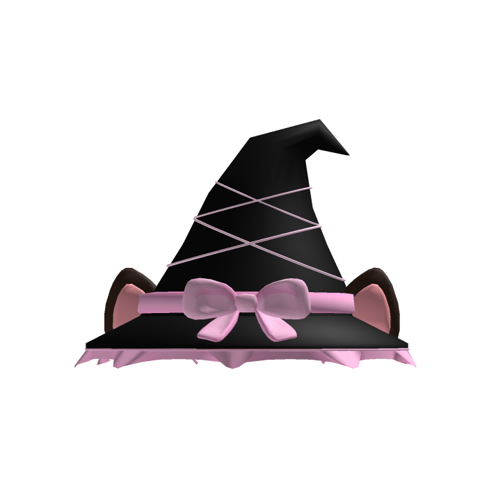♡ Cute Halloween Witch Hat (Pink & Black)