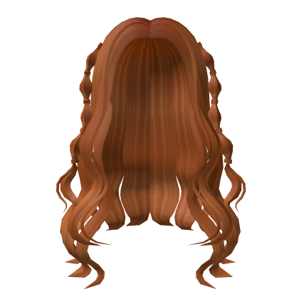Long curly hair w/ Bubble braids (ginger) Roblox item