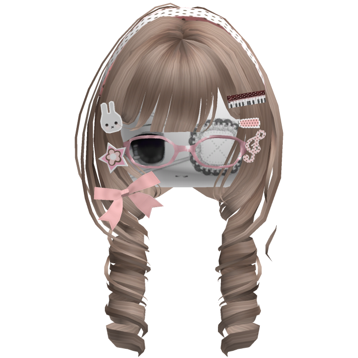 ♡ Moe Cutesy Curly Hair W/ Moe Face (Milktea)