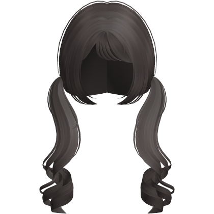 ♡ : cute long curly pigtails in choco brown