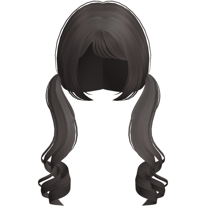 ♡ : cute long curly pigtails in choco brown