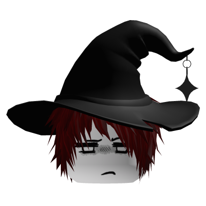 Vkei Red Hair Witch Hat Moe Tired Face Dashie Roblox item