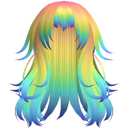 Anime Messy Long Hair w/ Spiky Ends (Rainbow)