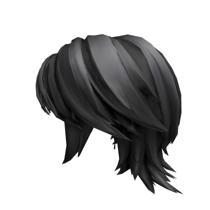 Black Feathered Wolf Cut with Curtain Bangs Roblox item