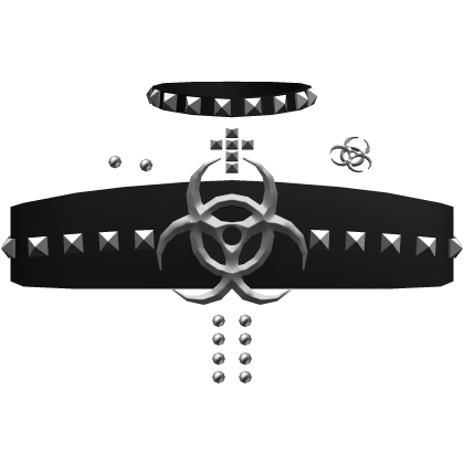 Black studded side cross top w/ piercings