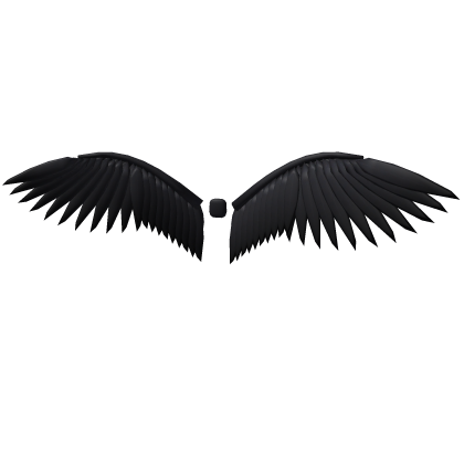Huge Black Feathered Angel Wings