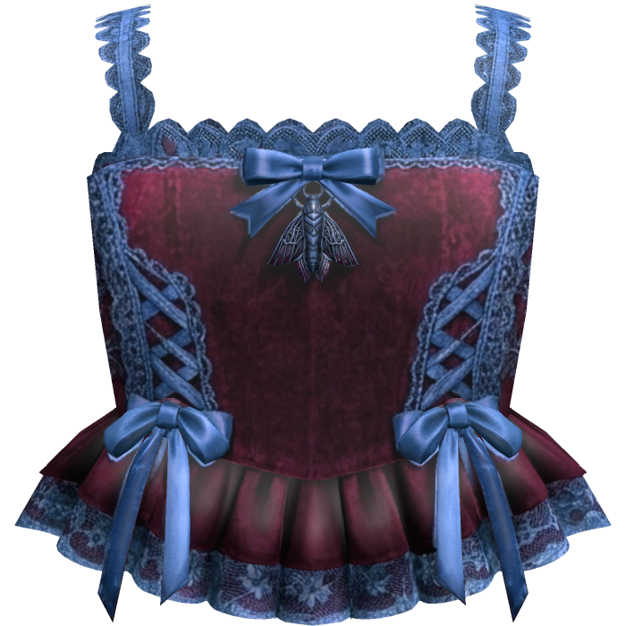 Red Blue Lace Corset Top