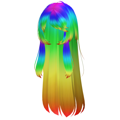 Rainbow Scene Straight Long Hair with Bangs Roblox item