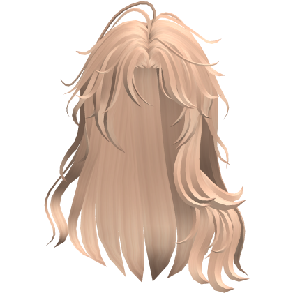 Long Wavy Side Part Hair - Peach Blonde